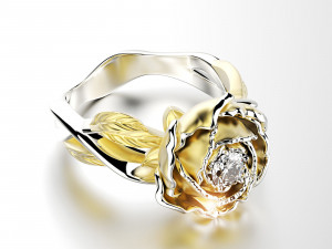 peony fashion ring 3D प्रिंट मॉडल