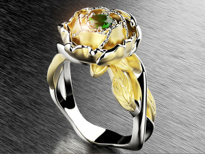 peony fashion ring 3D प्रिंट मॉडल