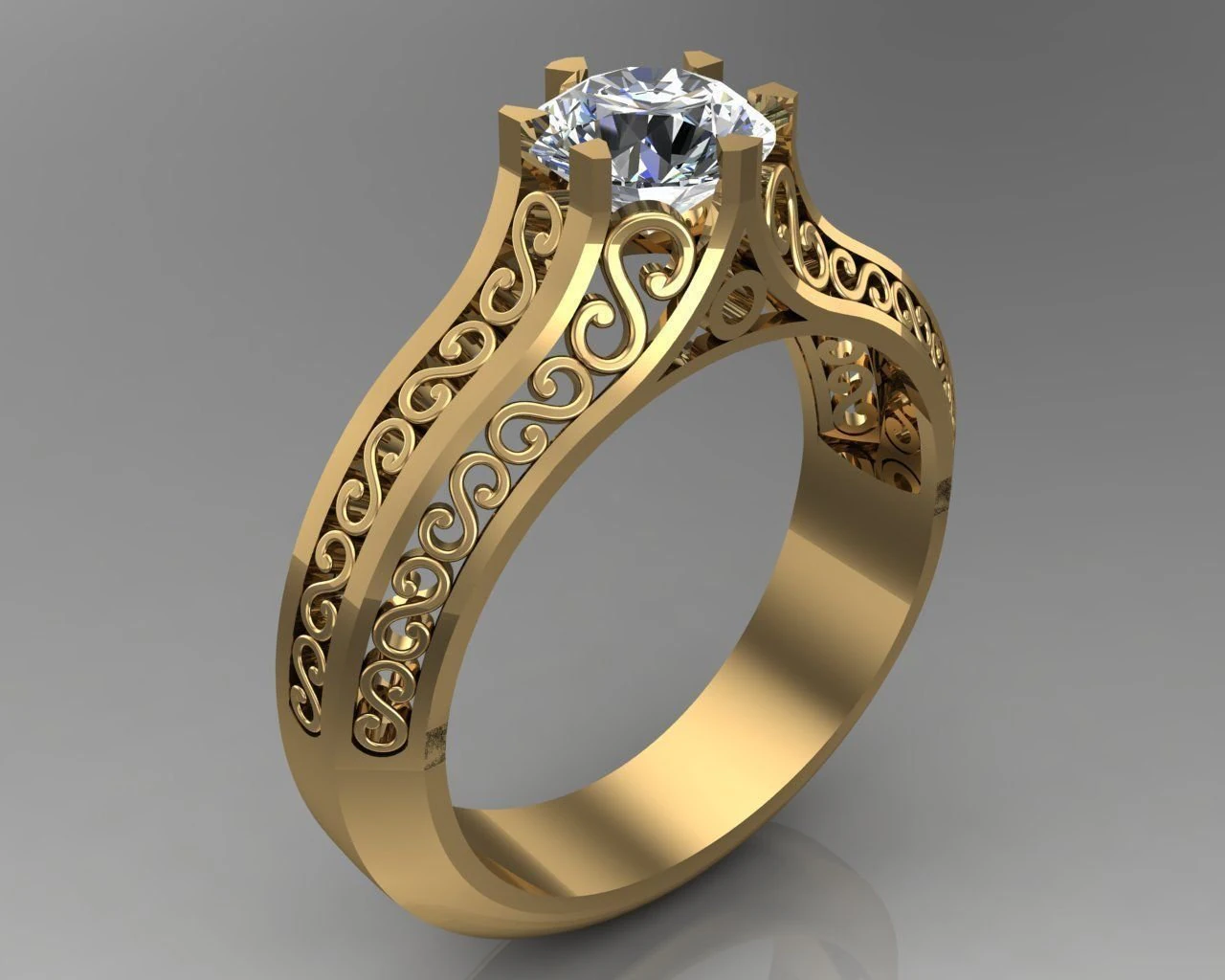engagement ring 3D Print Model .c4d .max .obj .3ds .fbx .stl .blend 