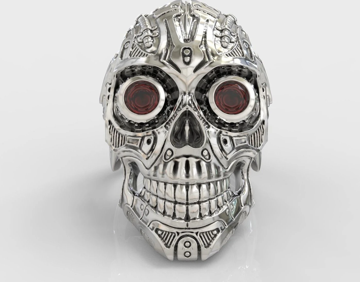 skull ring 3D Print Model .c4d .max .obj .3ds .fbx .stl .blend 