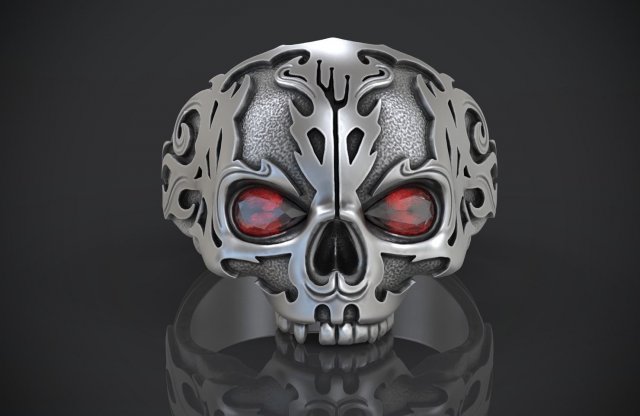 ring skull 3D प्रिंट मॉडल .c4d .max .obj .3ds .fbx .stl .blend 