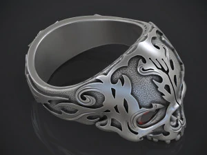 अंगूठी खोपड़ी 3D प्रिंट मॉडल