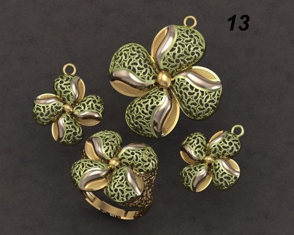 set jewelry gold Modelo de impresión 3D .c4d .max .obj .3ds .fbx .stl .blend 