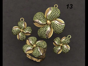 set jewelry gold 3D Print Model