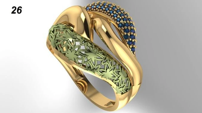 ring engagment 3D Print Model .c4d .max .obj .3ds .fbx .stl .blend 