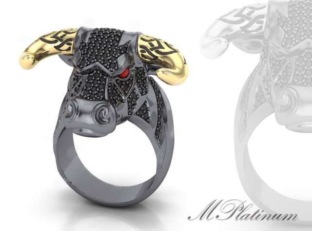 bull men ring Modello di stampa 3D .c4d .max .obj .3ds .fbx .stl .blend 