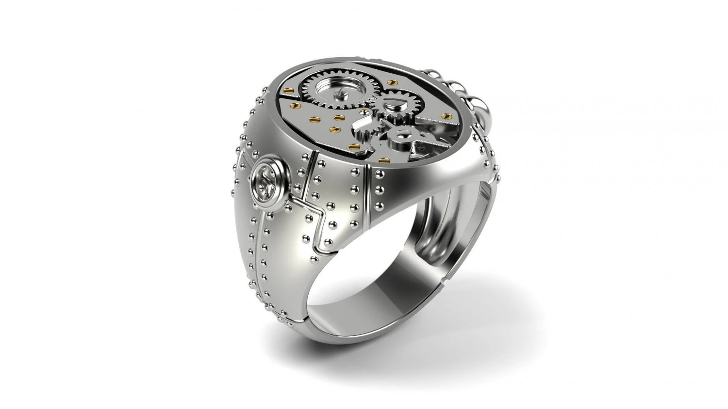 steampunk signet ring 3D Print Model .c4d .max .obj .3ds .fbx .stl .blend 
