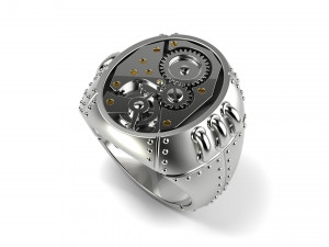 steampunk signet ring 3D Принт Модель