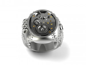 steampunk signet ring 3D Принт Модель