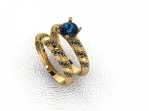 wedding ring 2 models 3D Print Model