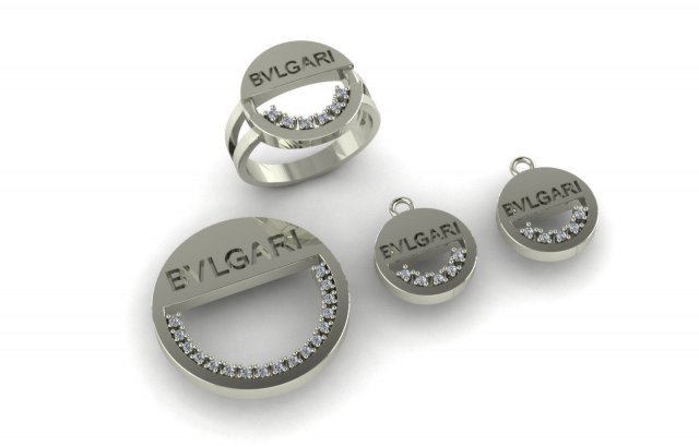 jewelry set bvlgari Modello di stampa 3D .c4d .max .obj .3ds .fbx .stl .blend 