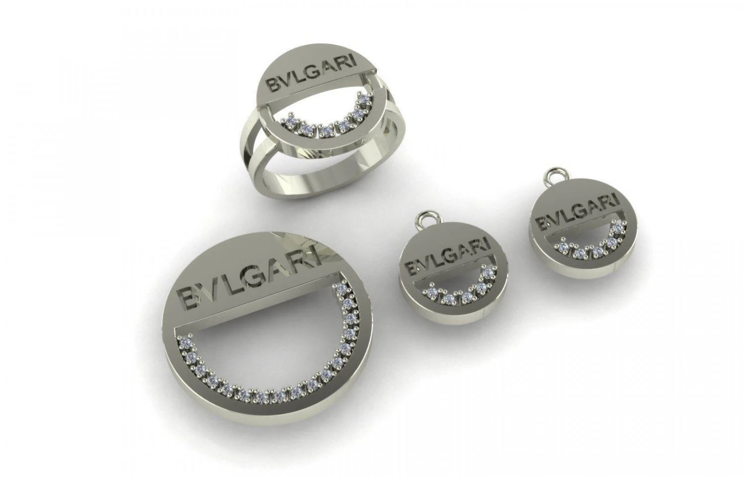 jewelry set bvlgari 3D Print Model .c4d .max .obj .3ds .fbx .stl .blend