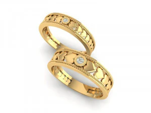 wedding ring 4 models 3D Print Model