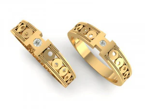 wedding ring 4 models 3D Print Model