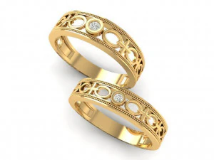 wedding ring 4 models 3D Print Model