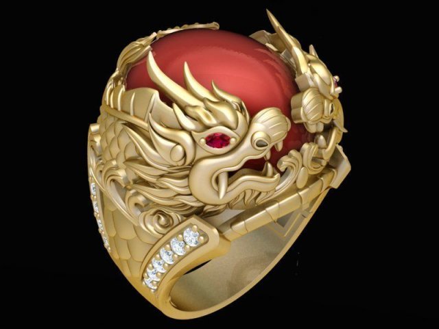 dragon ring 3d print model 3D-Druckmodell .c4d .max .obj .3ds .fbx .stl .blend 