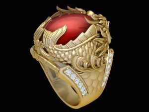 龙戒指3D打印模型 3D 打印模型