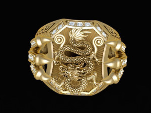 dragon claw ring 3d print model Modello di stampa 3D