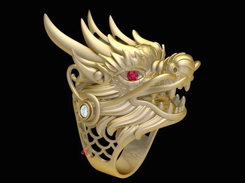 diamond dragon ring 3d print model 3D Print Model .c4d .max .obj .3ds .fbx .stl .blend 