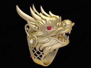 diamond dragon ring 3d print model 3D Print Model