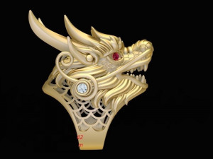 diamond dragon ring 3d print model Model do druku 3D