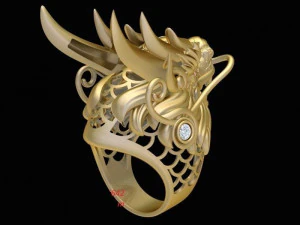 diamond dragon ring 3d print model 3D Print Model