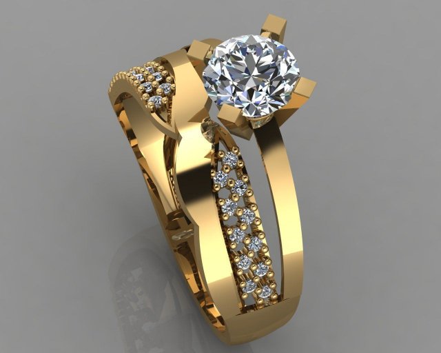 engagement ring diamond 3D Baskı Modeli .c4d .max .obj .3ds .fbx .stl .blend