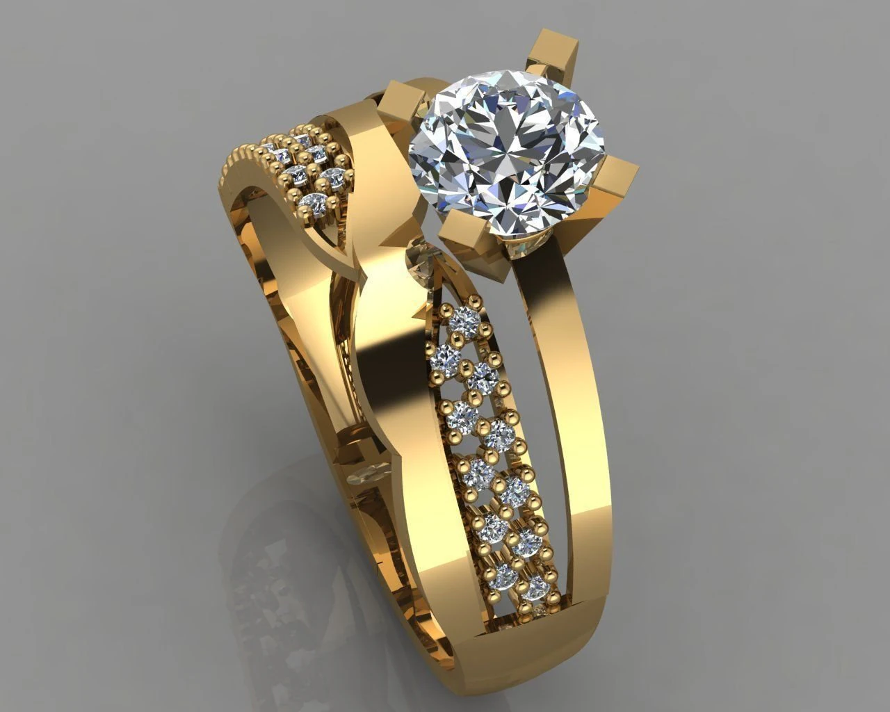 cincin pertunangan berlian Model Cetak 3D .c4d .max .obj .3ds .fbx .stl .blend 