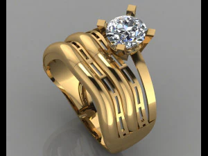 anel de noivado diamante Modelo de Impressão 3D