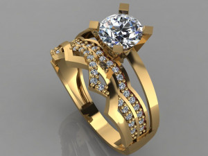 engagement ring diamond 3D प्रिंट मॉडल