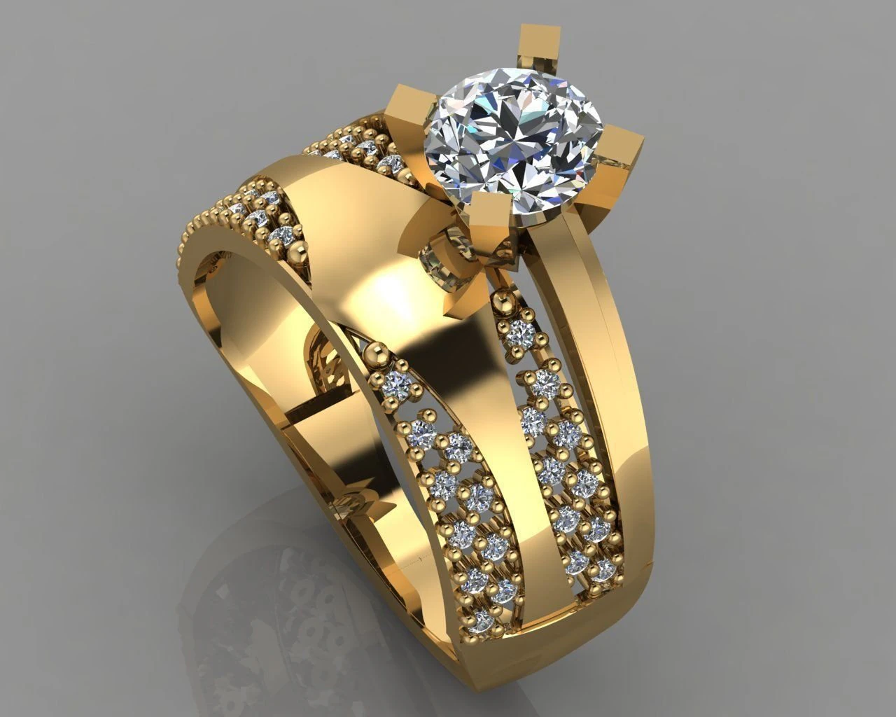 engagement ring diamond 3D Print Model .c4d .max .obj .3ds .fbx .stl .blend 