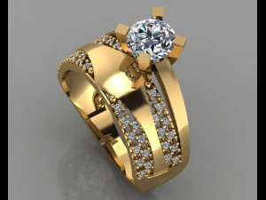 anillo de compromiso de diamante Modelo de impresión 3D