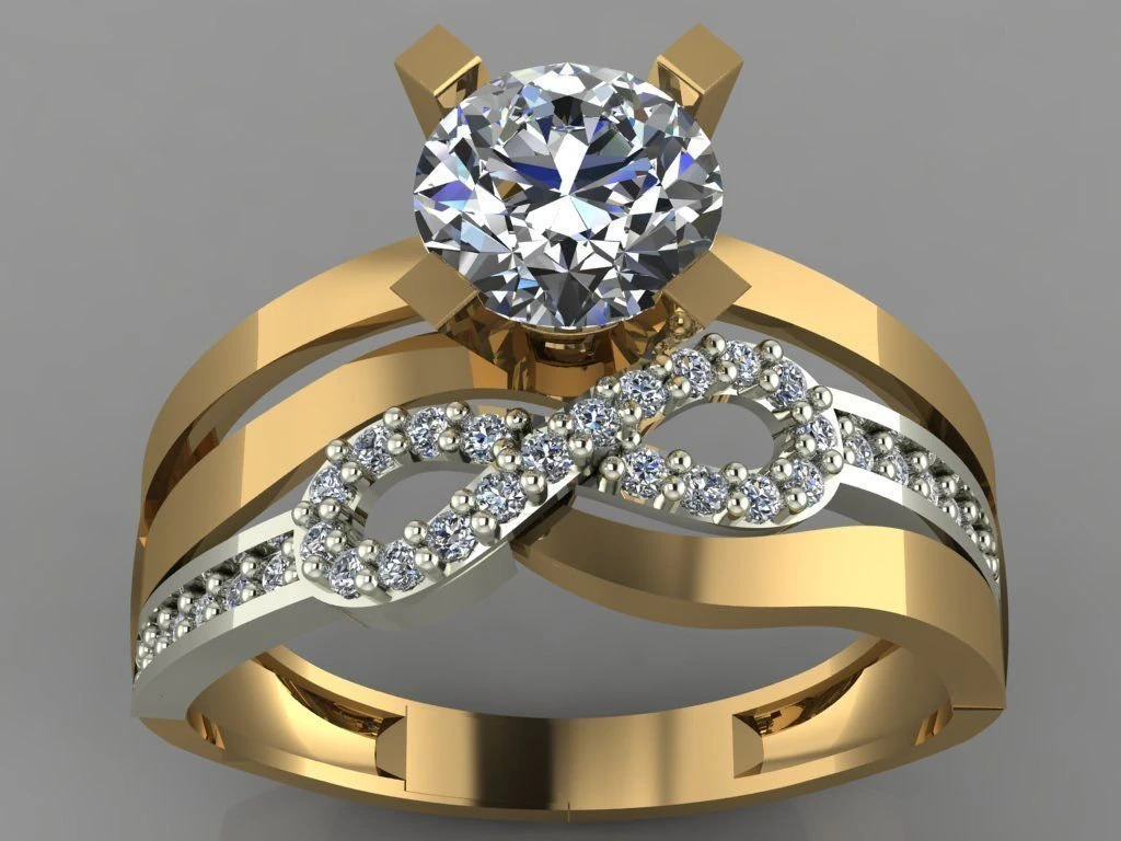 engagement ring diamond 3D Print Model .c4d .max .obj .3ds .fbx .stl .blend