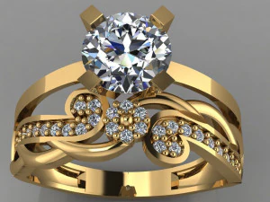 engagement ring diamond 3D Print Model