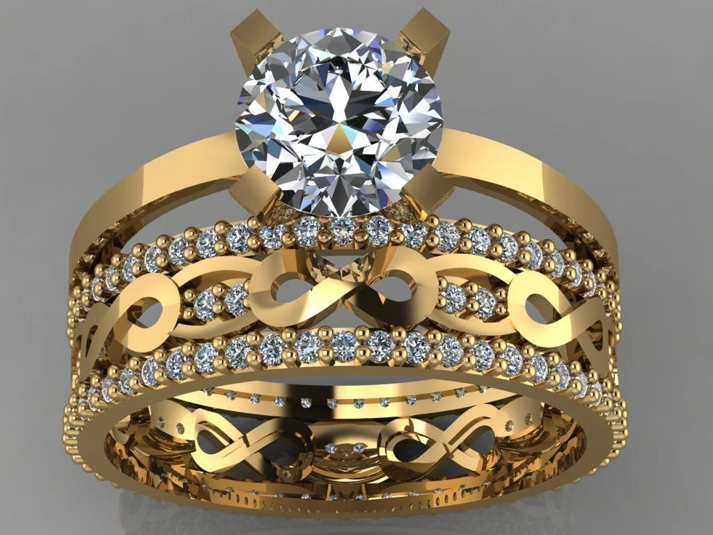 engagement ring diamond 3D Print Model .c4d .max .obj .3ds .fbx .stl .blend 