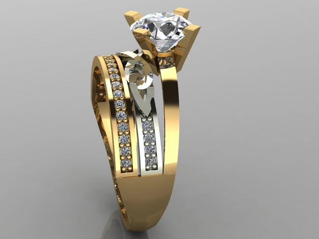 engagement ring diamond 3D Print Model .c4d .max .obj .3ds .fbx .stl .blend 