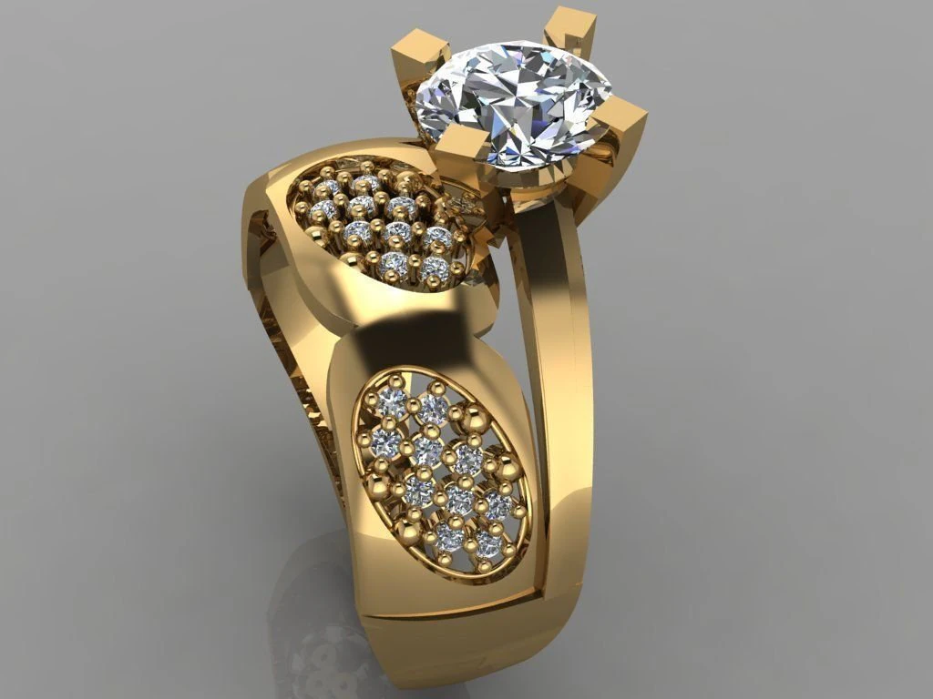 engagement ring diamond 3D Print Model .c4d .max .obj .3ds .fbx .stl .blend