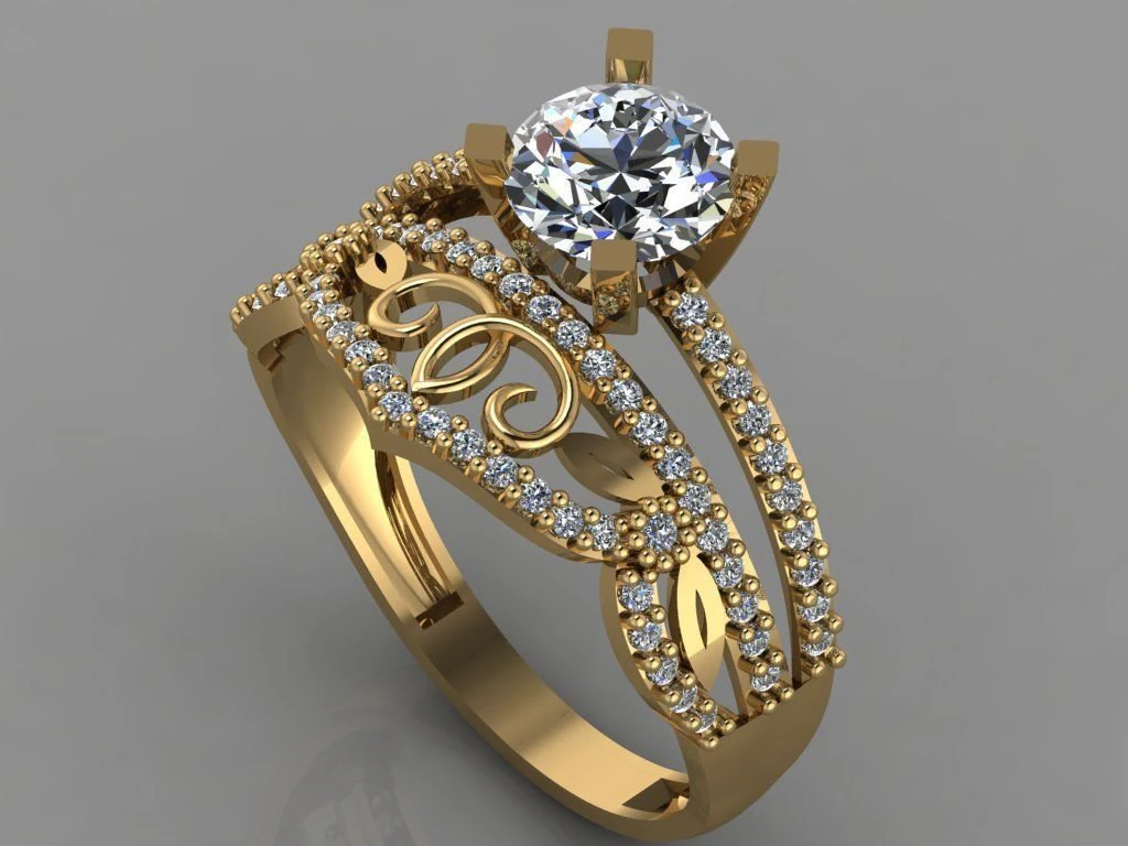 engagement ring diamond 3D Print Model .c4d .max .obj .3ds .fbx .stl .blend