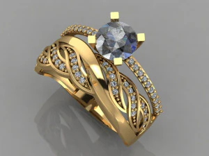 engagement ring diamond 3D Print Model