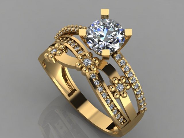 engagement ring diamond 3D Print Model .c4d .max .obj .3ds .fbx .stl .blend 