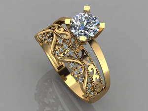 engagement ring diamond 3D Print Model