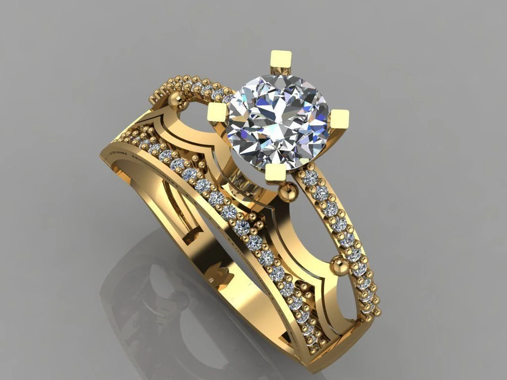 engagement ring diamond 3D Print Model .c4d .max .obj .3ds .fbx .stl .blend 