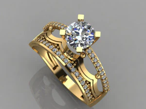 engagement ring diamond 3D Print Model