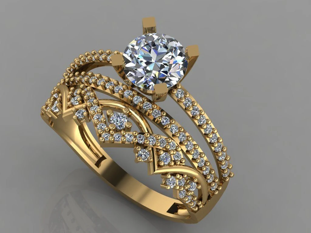 engagement ring diamond 3D Print Model .c4d .max .obj .3ds .fbx .stl .blend 