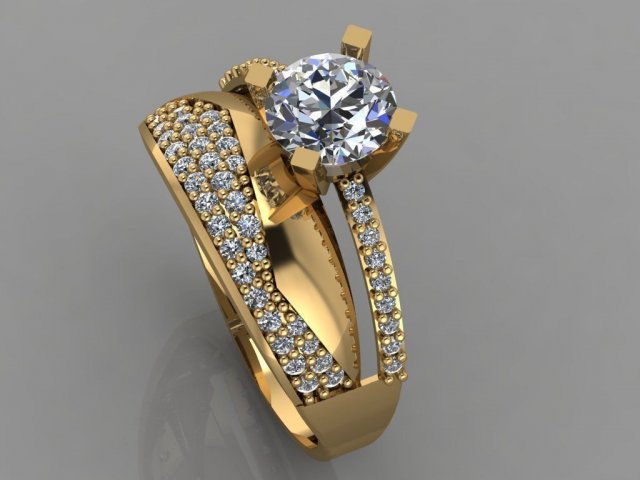 engagement ring diamond 3D Print Model .c4d .max .obj .3ds .fbx .stl .blend