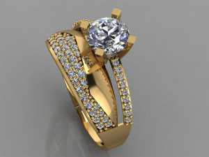engagement ring diamond 3D Print Model