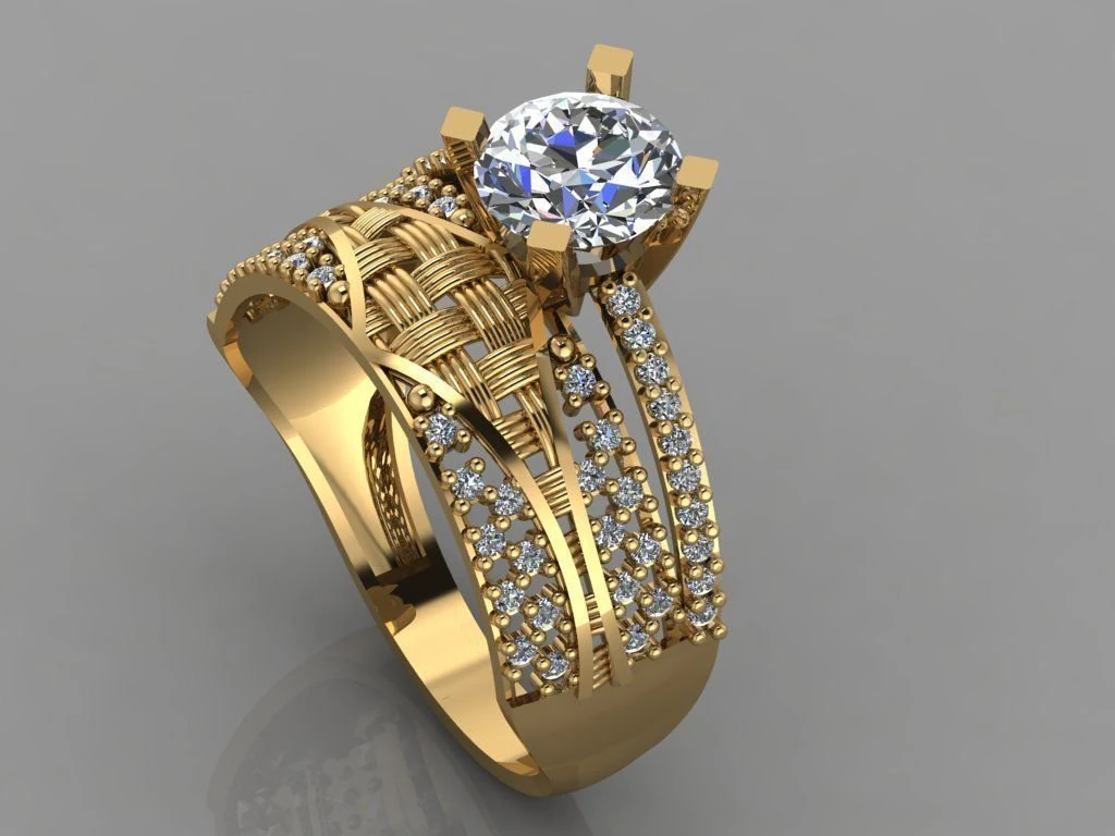 engagement ring diamond 3D Print Model .c4d .max .obj .3ds .fbx .stl .blend 