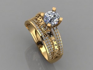 engagement ring diamond 3D Print Model