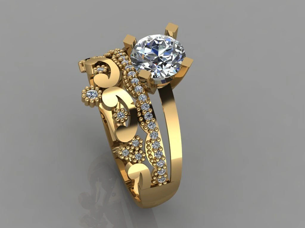 engagement ring diamond 3D Print Model .c4d .max .obj .3ds .fbx .stl .blend 