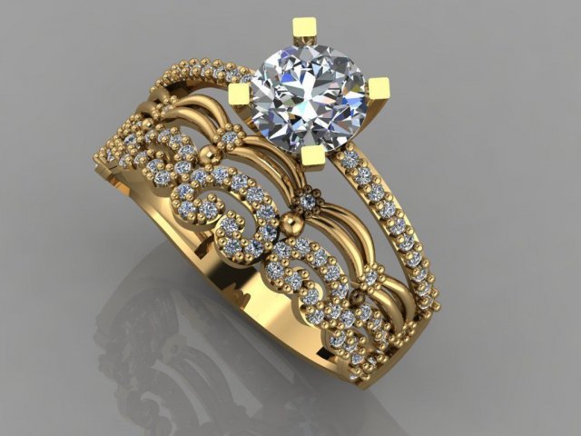 engagement ring diamond 3D Print Model .c4d .max .obj .3ds .fbx .stl .blend 